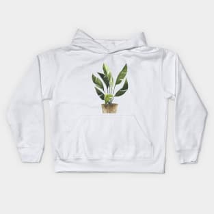 Watercolor Potted Plants Kids Hoodie